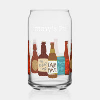Bouteilles de bière illustrées pour la fête des pè