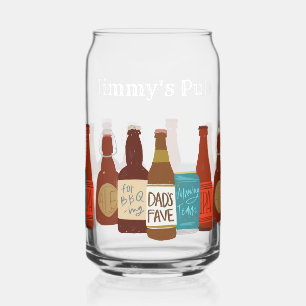 Verre Canette Bouteilles de bière illustrées pour la fête des pè
