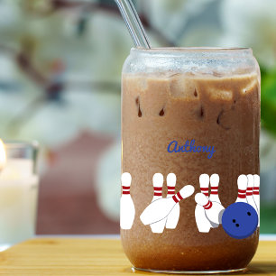 Verre Canette Bowling Ball et Pins Personnalisé