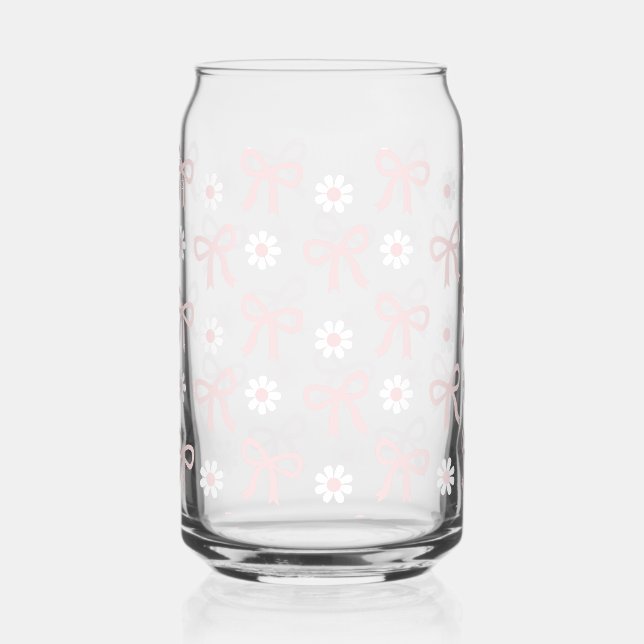 Verre Canette Bows & Daisy's Glass (pink) (Recto)