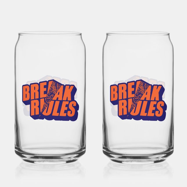 Verre Canette "Break The Rules" Edgy Rebel Quote (Recto)