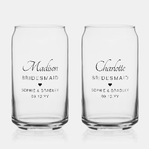 Verre Canette Bridesmaid Personnalisé Noms Personnalisés Fête de