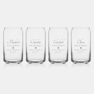 Verre Canette Bridesmaid Personnalisé Noms Personnalisés Fête de