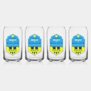 Verre Canette British Beach Theme Gift