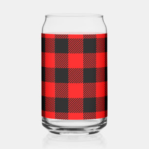 Verre Canette Buffalo Check Red & Black Lumberjack Plaid Decor