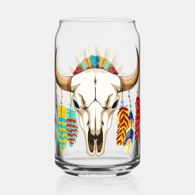 Verre Canette Buffalo Skull Native American Emblem (Recto)