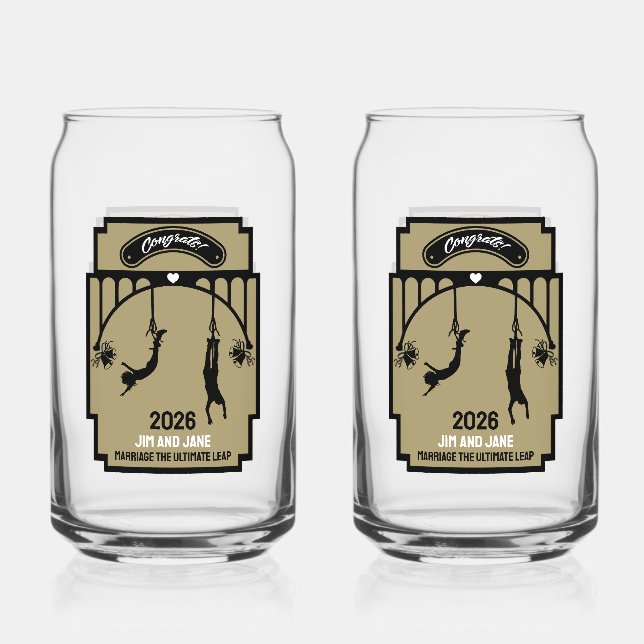 Verre Canette Bungee Jumping Mariage cadeau (Recto)