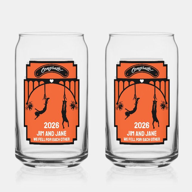 Verre Canette Bungee Jumping Mariage cadeau (Recto)