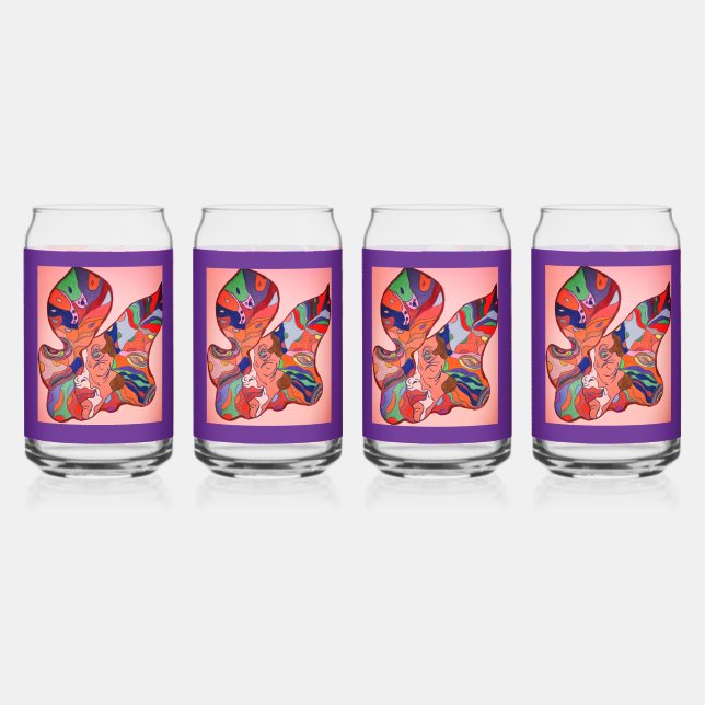 Verre Canette Butterfly Leaf Portrait (Recto)