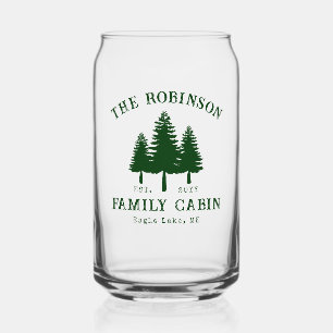 Verre Canette Cabane de famille rustique en forêt verte