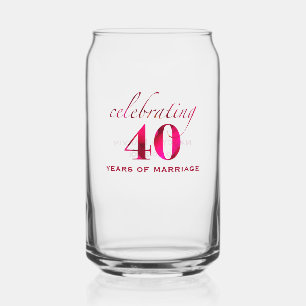 Verre Canette Cadeau commémoratif personnalisé pour le 40e anniv