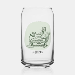 Verre Canette Cadeau d'anniversaire de zodiaque de chat sage Ver