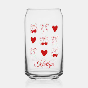 Verre Canette Cadeau de fête de Bachelorette Ruban Rouge Cerise 