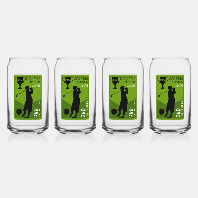 Verre Canette Cadeau de golf Vintage (Recto)