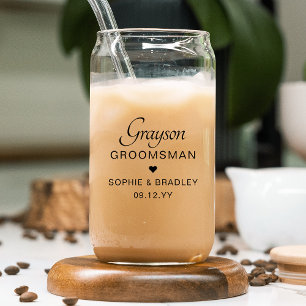 Verre Canette Cadeau de mariage moderne personnalisé au nom du g