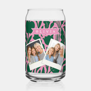 Verre Canette Cadeau de nom floral botanique rose vif personnali