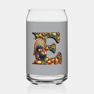 Verre Canette Cadeau de style Thanksgiving avec la lettre E 