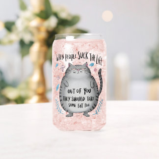Verre Canette Cadeau drôle pour amateur de chats