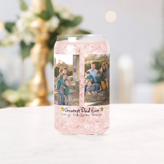 Verre Canette Cadeau personnalisé 4 photos Meilleur papa de tous