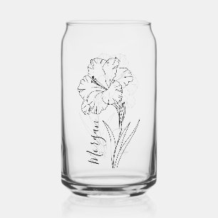 Verre Canette Cadeau personnalisé d'août Gladiolus Fleur de nais