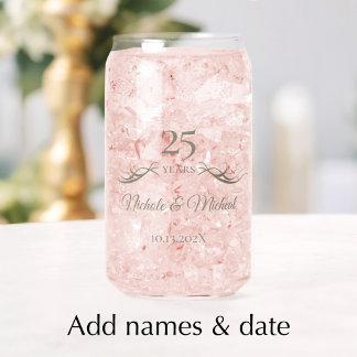 Verre Canette Cadeau personnalisé de 25e anniversaire de mariage