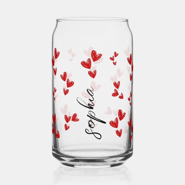 Verre Canette cadeau personnalisé de la Saint-Valentin mignon -  (Recto)