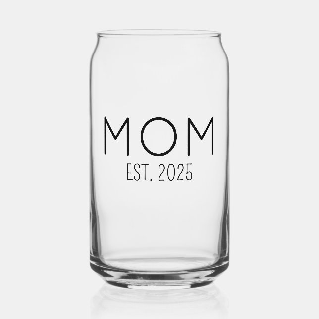 Verre Canette Cadeau personnalisé pour nouveaux parents - Maman  (Recto)