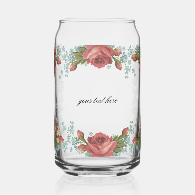 Verre Canette cadre de fleurs éditable  (Gauche)