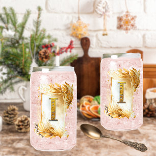 Verre Canette Cadre décoratif doré avec monogramme lettre majusc