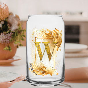 Verre Canette Cadre décoré d'un monogramme doré W