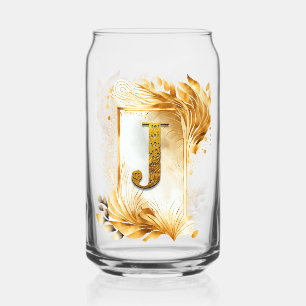 Verre Canette Cadre doré Monogramme décoratif J