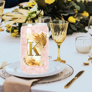 Verre Canette Cadre doré monogramme décoratif K