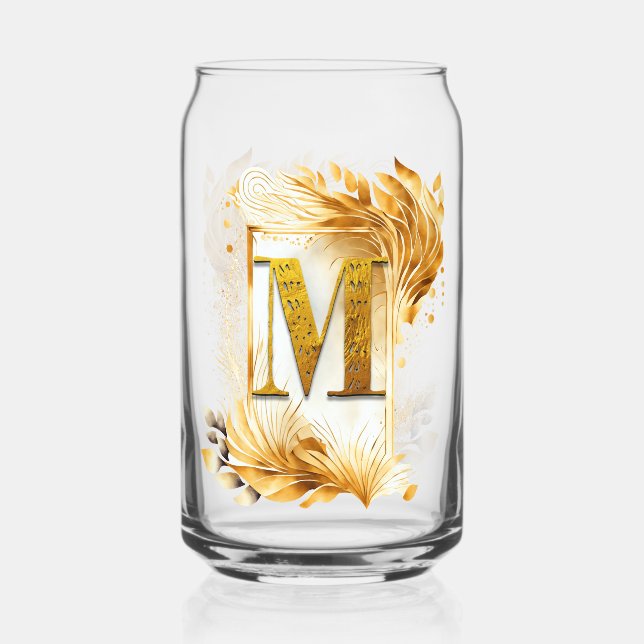 Verre Canette Cadre doré Monogramme décoratif M (Recto)