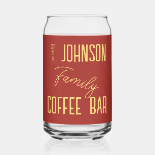 Verre Canette Café de nom de famille personnalisé