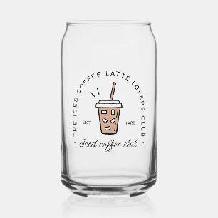 Verre Canette Café glacé latte club amoureux esthétique drôle