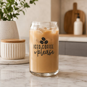 Verre Canette Café glacé s'il vous plaît, amateurs de café Cold
