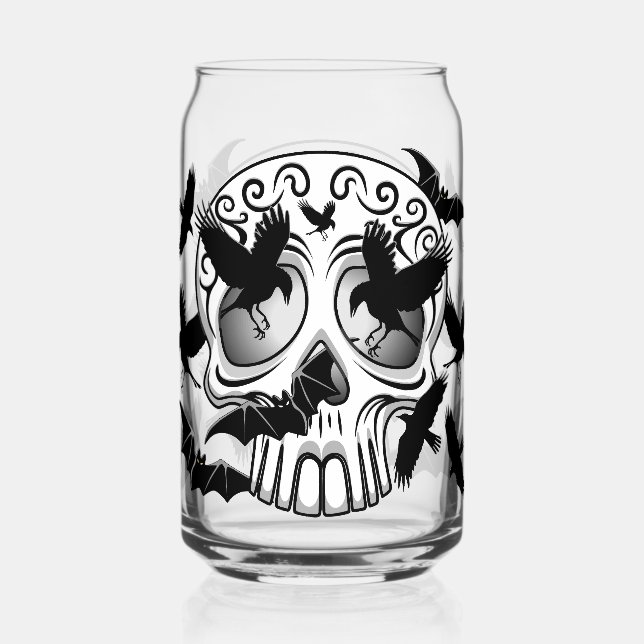 Verre Canette Calaveras décoratives Halloween (Recto)