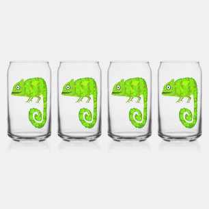 Verre Canette Caméléon vert mignon