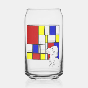 Verre Canette Camomille Inspiré de Mondrian