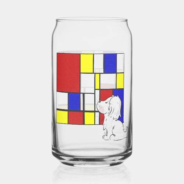 Verre Canette Camomille Inspiré de Mondrian (Verso)