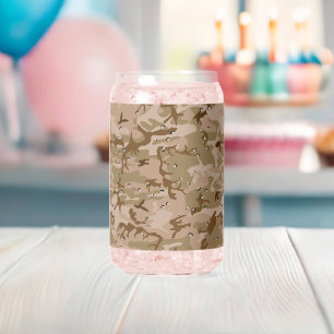 Verre Canette Camouflage Désert Avec Galets, Militaire, Armée