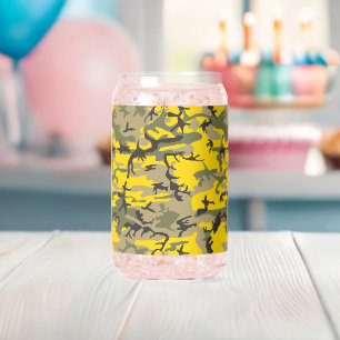 Verre Canette Camouflage jaune et vert, Militaire, Armée