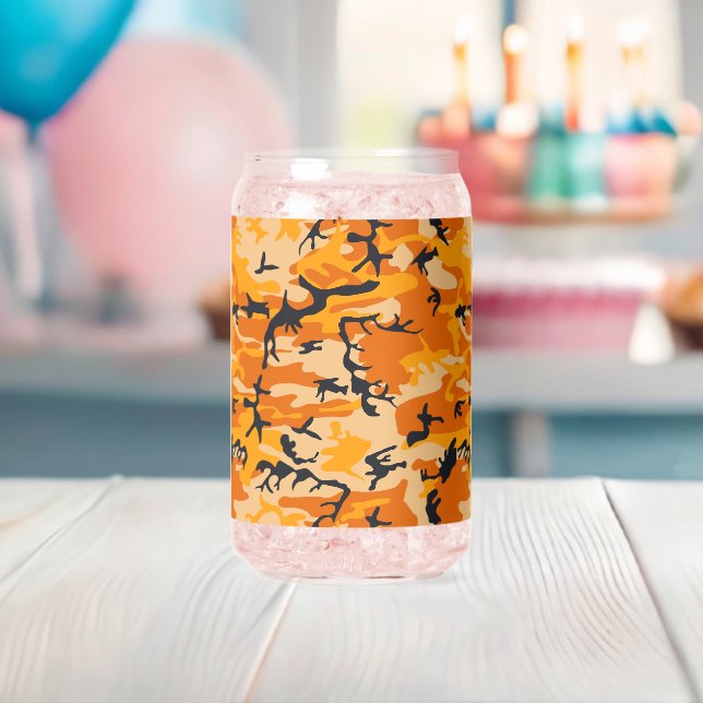 Verre Canette Camouflage orange, Militaire, Armée (Insitu (Baby Shower))