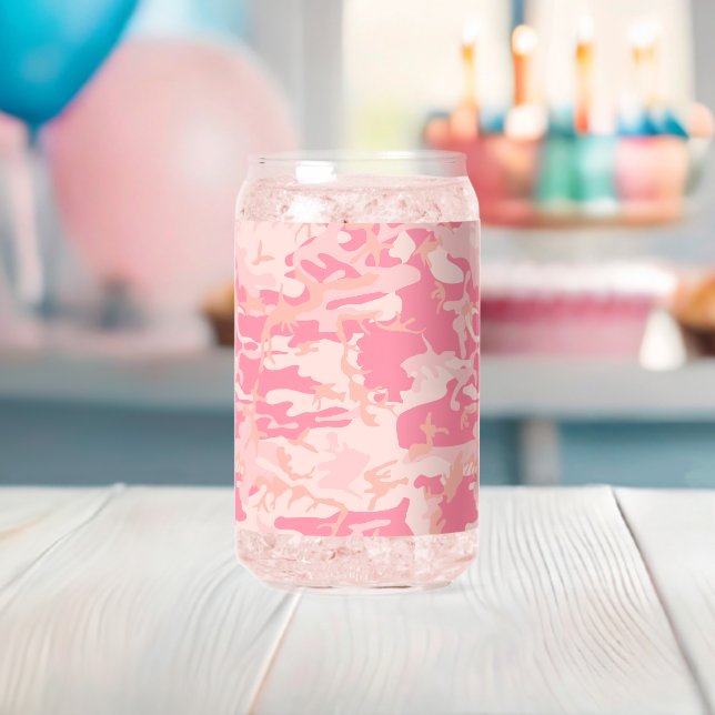 Verre Canette Camouflage rose, Armée (Insitu (Baby Shower))