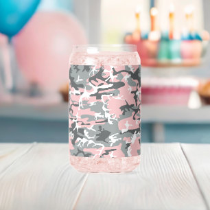 Verre Canette Camouflage rose et gris, Militaire, Armée