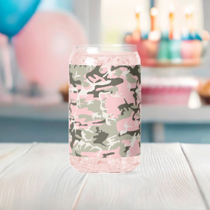 Verre Canette Camouflage rose et vert, Militaire, Armée