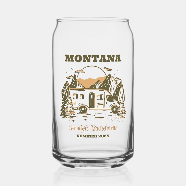 Verre Canette Camp Bachelorette Filles Voyage Glamping Personnal (Recto)