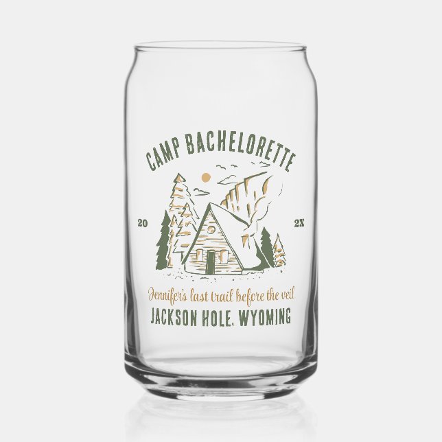 Verre Canette Camp Bachelorette Party Filles Camping Voyage Pers (Recto)
