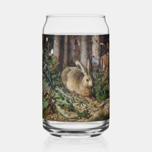 Verre Canette Campagne vintage aux lièvres Nature sombre Cottage