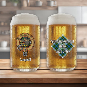 Verre Canette Campbell Crest au-dessus de Tartan